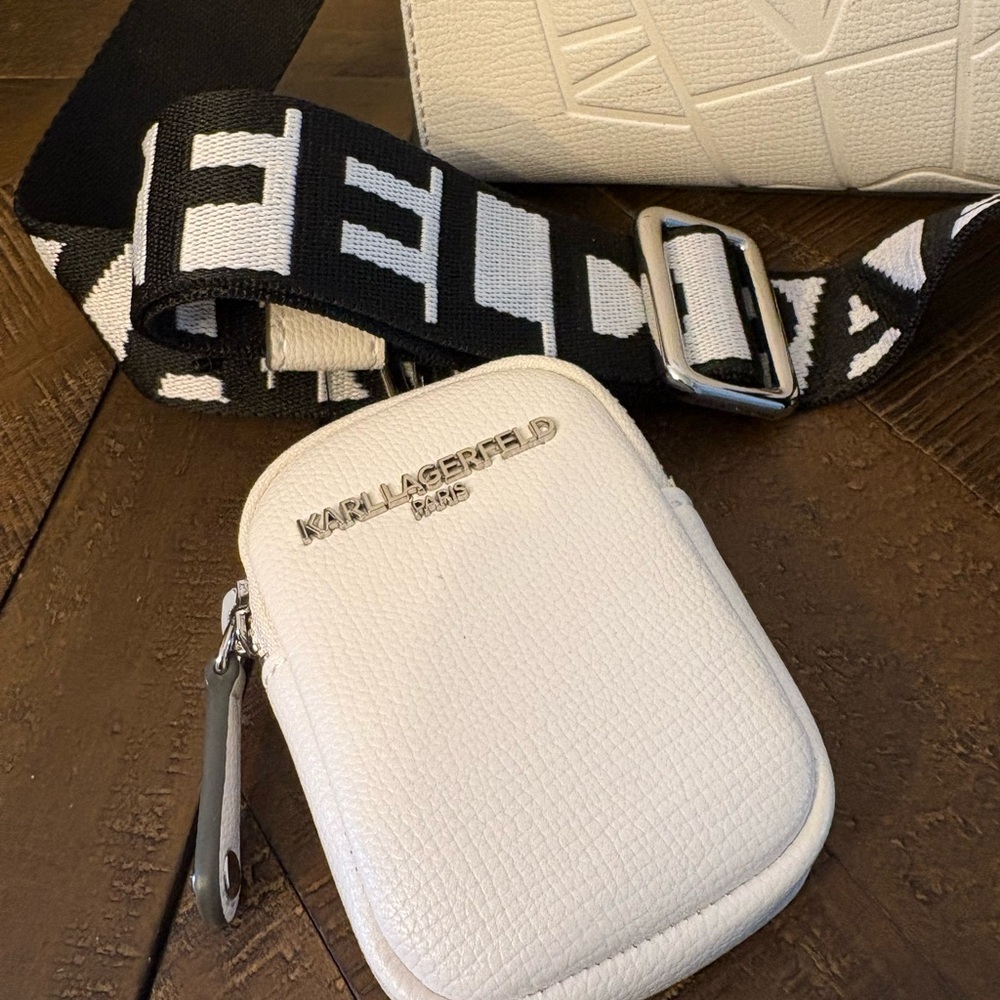 Karl Lagerfeld White Embossed Satchel - Picture 3 of 9
